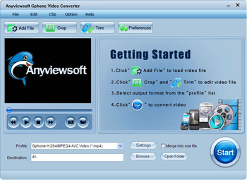Anyviewsoft Gphone Video Converter screenshot