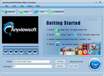 Anyviewsoft iPod Nano Video Converter screenshot 2