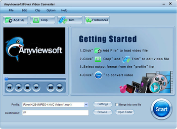 Anyviewsoft iRiver Video Converter screenshot