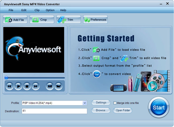 Anyviewsoft Sony MP4 Video Converter screenshot 2