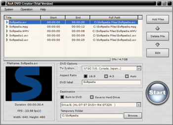 AoA DVD Creator screenshot