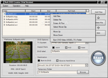 AoA DVD Creator screenshot 2