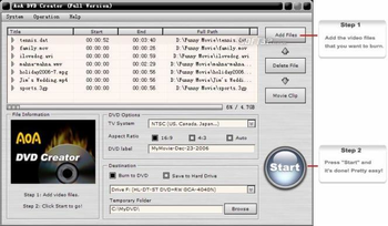 AoA DVD Creator screenshot 2