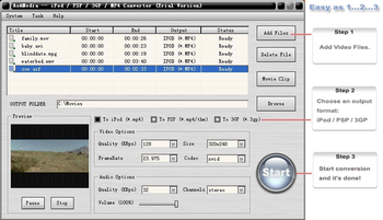 AoA iPod/PSP/3GP/MP4 Converter screenshot