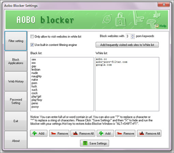 Aobo Porn Filter screenshot