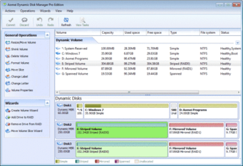 Aomei Dynamic Disk Manager Pro Edition screenshot