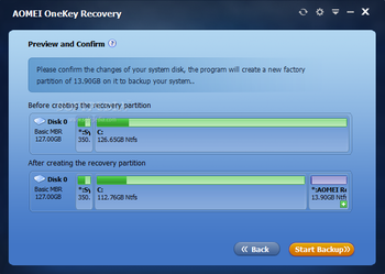 AOMEI OneKey Recovery screenshot 3