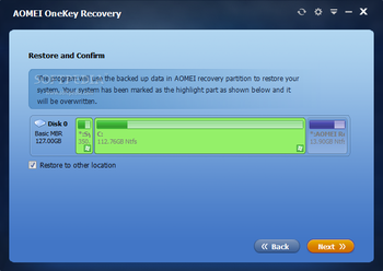 AOMEI OneKey Recovery screenshot 4