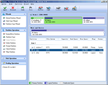 AOMEI Partition Assistant Professional Edition screenshot