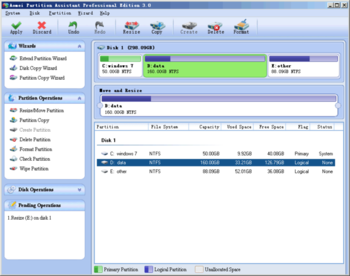 AOMEI Partition Assistant Professional Edition screenshot