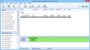 AOMEI Partition Assistant Server Edition screenshot