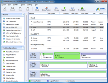 AOMEI Partition Assistant Standard Edition screenshot