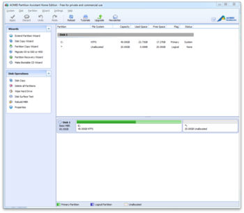 AOMEI Partition Assistant Standard Edition screenshot 1