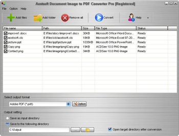 Aostsoft Document Image to PDF Converter Pro screenshot