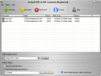 Aostsoft EMF to PDF Converter screenshot