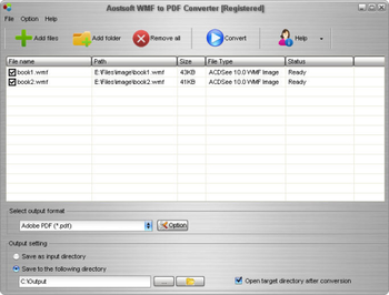 Aostsoft WMF to PDF Converter screenshot