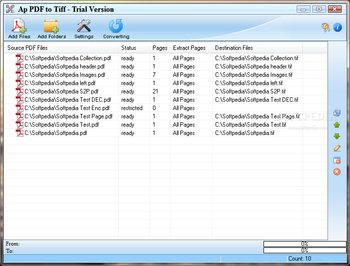Ap PDF to TIFF converter screenshot