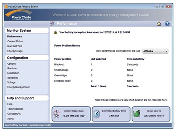 APC PowerChute Personal Edition screenshot