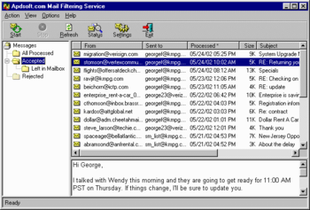 Apdsoft Mail Filter and Forwarder screenshot 2