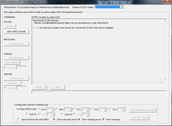 APDUscanner screenshot