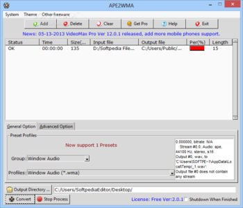 APE2WMA screenshot