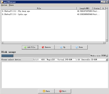 ApeCDburner screenshot