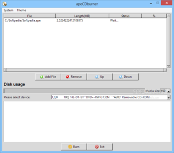 apeCDburner screenshot