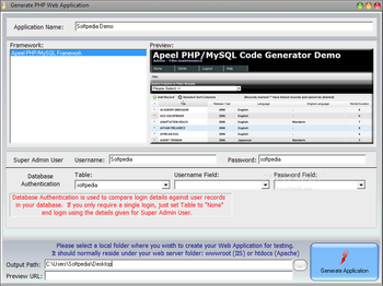 APEEL PHP Code Generator Pro (MySQL Edition) screenshot 5