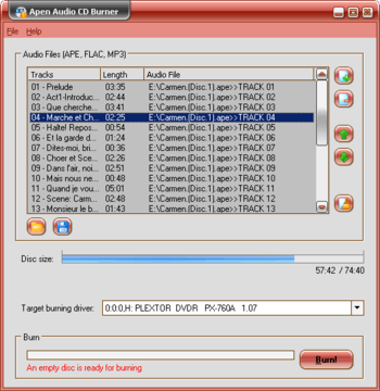 Apen Audio CD Burner screenshot 2