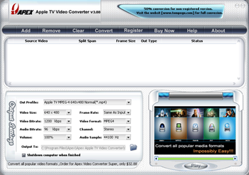 Apex Apple TV Video Converter screenshot 2