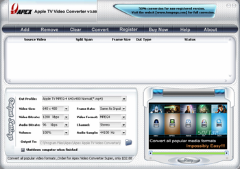 Apex Apple TV Video Converter screenshot 3