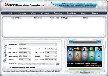 Apex iPhone Video Converter screenshot 2