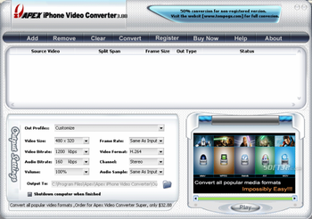 Apex iPhone Video Converter screenshot 3