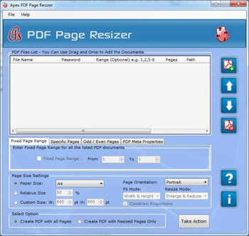Apex PDF Page Resizer screenshot