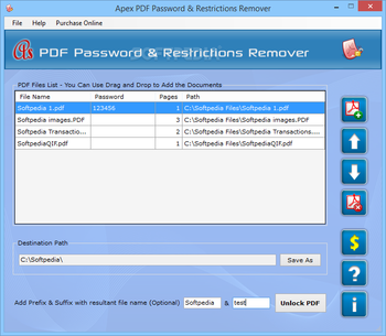 Apex PDF Password and Restrictions Remover screenshot