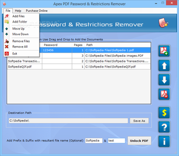 Apex PDF Password and Restrictions Remover screenshot 2