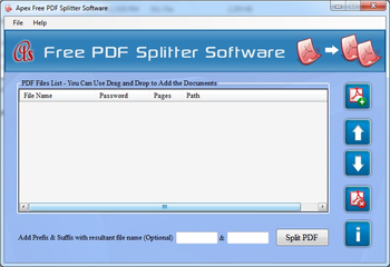 Apex PDF Splitter Freeware screenshot