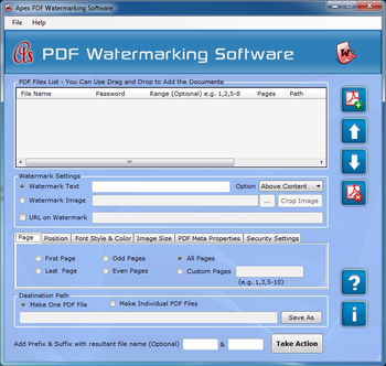 Apex PDF Watermark Creator screenshot