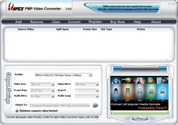 Apex PMP Video Converter screenshot 2