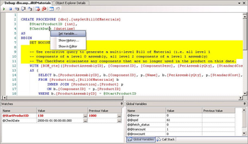 Apex SQL Debug screenshot 2