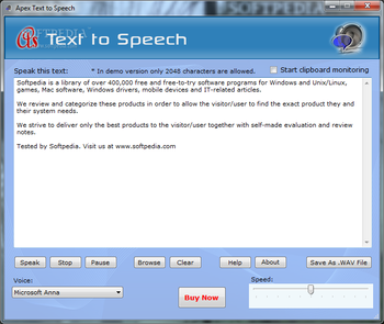 Apex Text to Speech screenshot