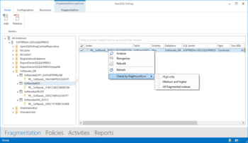 ApexSQL Defrag screenshot