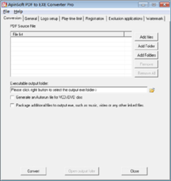 ApinSoft PDF to EXE Pro Converter screenshot