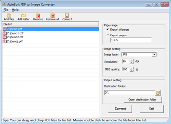 ApinSoft PDF to Image Converter screenshot