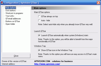 Apivision QTbar screenshot 3