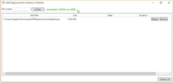 APK Deployment for Windows 10 Mobile screenshot