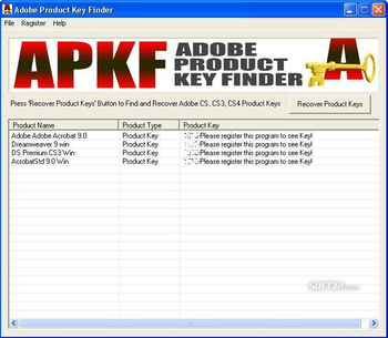 APKF Adobe Product Key Finder screenshot 2