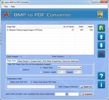 Aplus Convert BMP to PDF screenshot