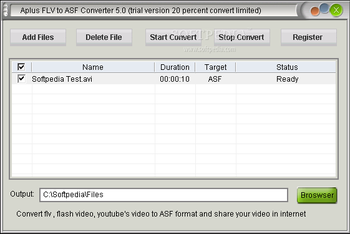 Aplus FLV to ASF Converter screenshot