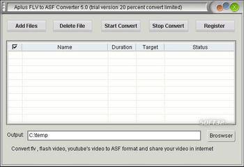 Aplus FLV to ASF Converter screenshot 2